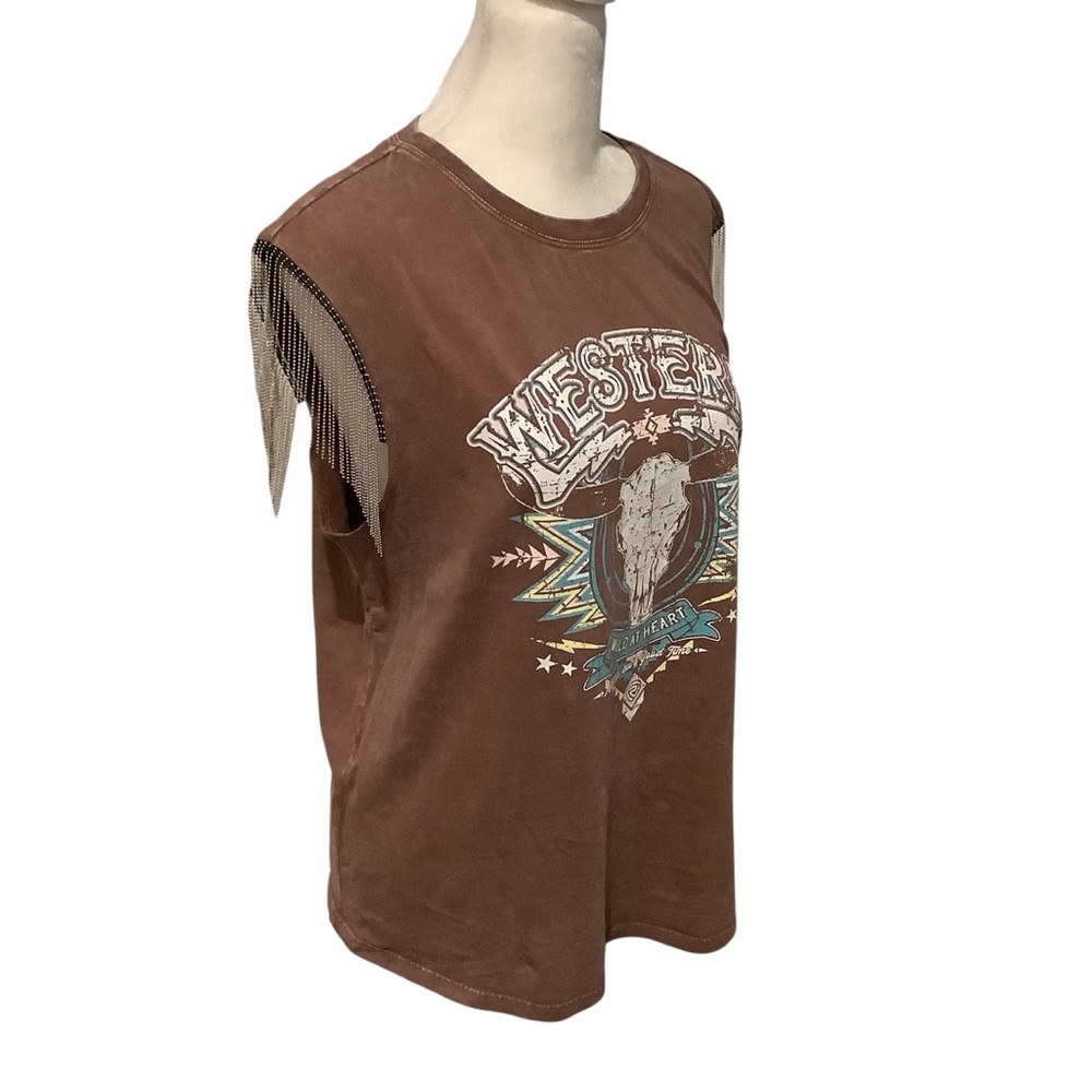 Boot Barn Rock & Roll Denim Women’s Chain Fringe Top BRAND NEW W/TAG. Size M - Picture 11 of 15